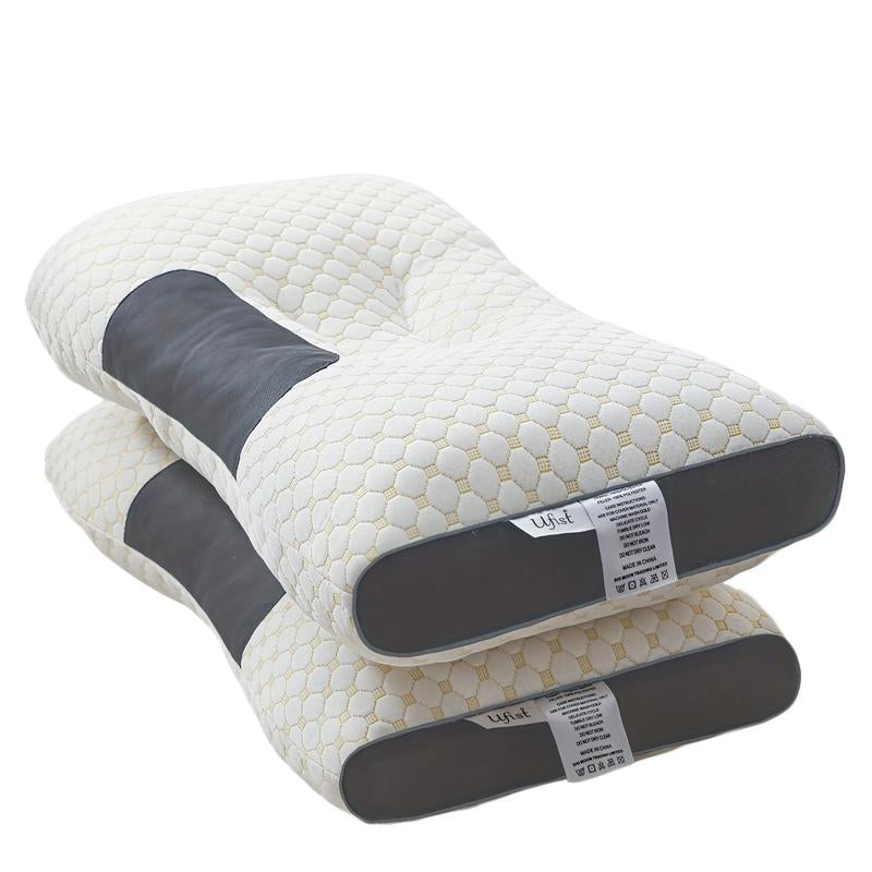 UFIST 2-Piece Cervical Massage Pillow Set - Ergonomic Neck Support Highly Elastic, Machine-Washable, Removable Knit Fabric Sleep Aid Wonder Proper Height for Cervical Spine Alignment