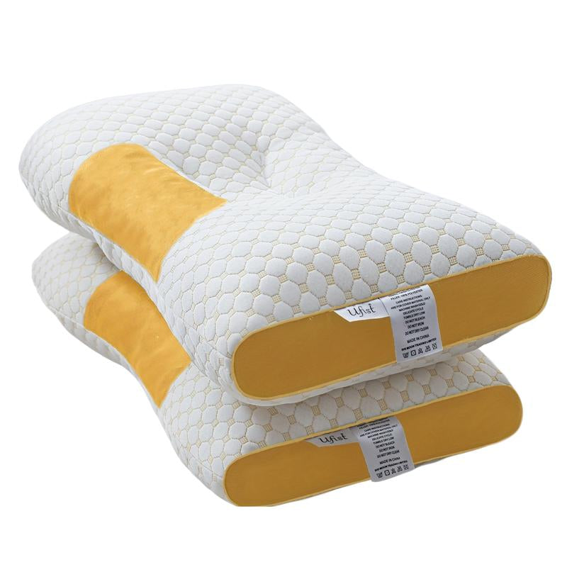 UFIST 2-Piece Cervical Massage Pillow Set - Ergonomic Neck Support Highly Elastic, Machine-Washable, Removable Knit Fabric Sleep Aid Wonder Proper Height for Cervical Spine Alignment