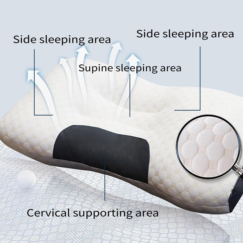 UFIST 2-Piece Cervical Massage Pillow Set - Ergonomic Neck Support Highly Elastic, Machine-Washable, Removable Knit Fabric Sleep Aid Wonder Proper Height for Cervical Spine Alignment