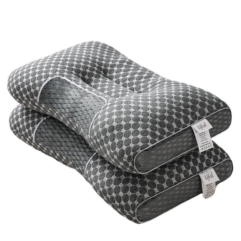 UFIST 2-Piece Cervical Massage Pillow Set - Ergonomic Neck Support Highly Elastic, Machine-Washable, Removable Knit Fabric Sleep Aid Wonder Proper Height for Cervical Spine Alignment